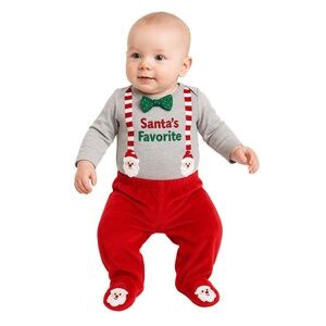 KOALA KIDS Boys "Santas Favorite" Christmas Outfit 0-3 Months